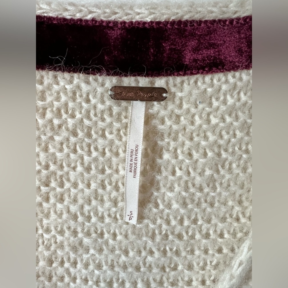 Free People Ivory All Mine Cotton Alpaca V-Neck Sweater - Picture 6 of 7